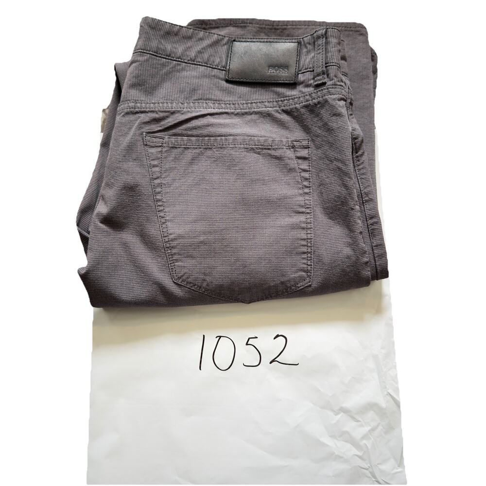 Hugo Boss Maine-10 Regular Fit Grey Micro-Pattern Stretch Pants Mens 36x34 - Picture 14 of 14